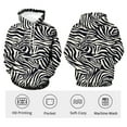 thumbnail image 4 of QTAGTESS Men's Zebra Print Hoodie Black and White Animal Pattern Y2K Pullover Sweatshirt, 4 of 8