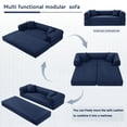thumbnail image 5 of Middle Size Navyblue Light luxury sit/lie convertible compression sofa bed module free combination, 5 of 10