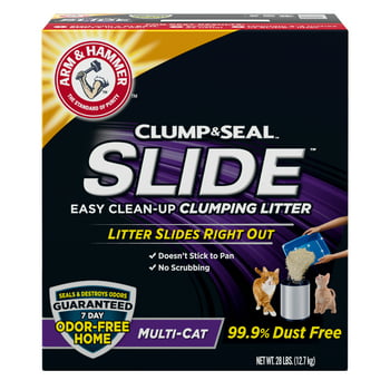 Arm  Hammer SLIDE Easy Clean-Up Multi-Cat Clumping Cat Litter, 28lb