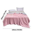 thumbnail image 2 of Cooling Blanket Queen,Hwkond Ice Cream Cool Feeling Silk Summer Quilt Solid Colour Summer Quilt Machine Washable A Conditioning Quilt Single Double Summer Thin Quilt Home Gift,Pink,200x150cm, 2 of 7