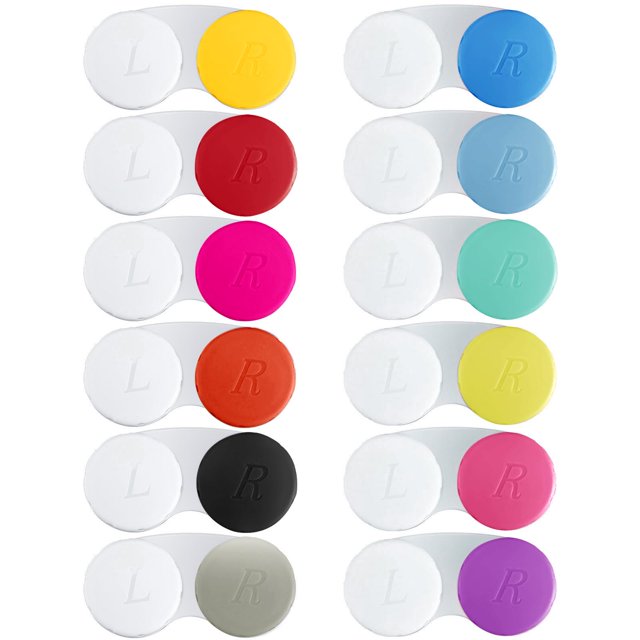 Estuche para lentes de contacto QVVQ, kit mini de almacenamiento colorido, 12 piezas