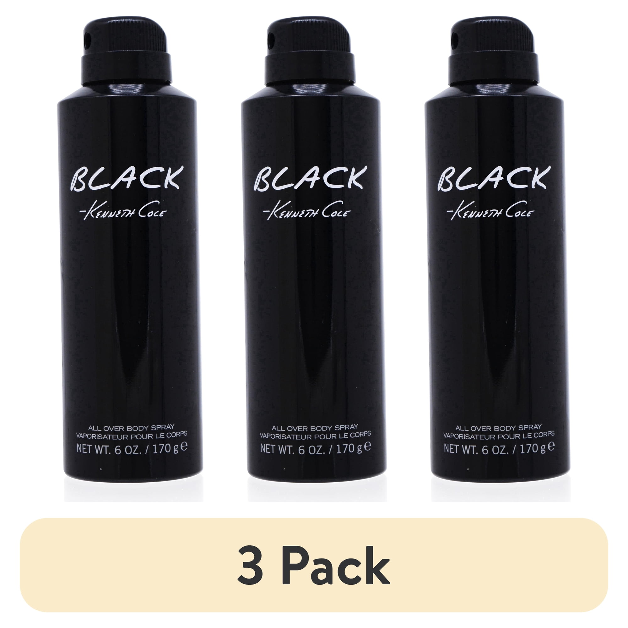 (3 pack) Kenneth Cole Black Body Spray for Men 6 oz