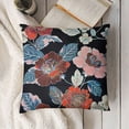 thumbnail image 3 of SHANXI Throw Pillow Cover Flower Leaf Black Background Square Pillow Case Cushion Cover for Home Car Decorative 20x20in, 3 of 5