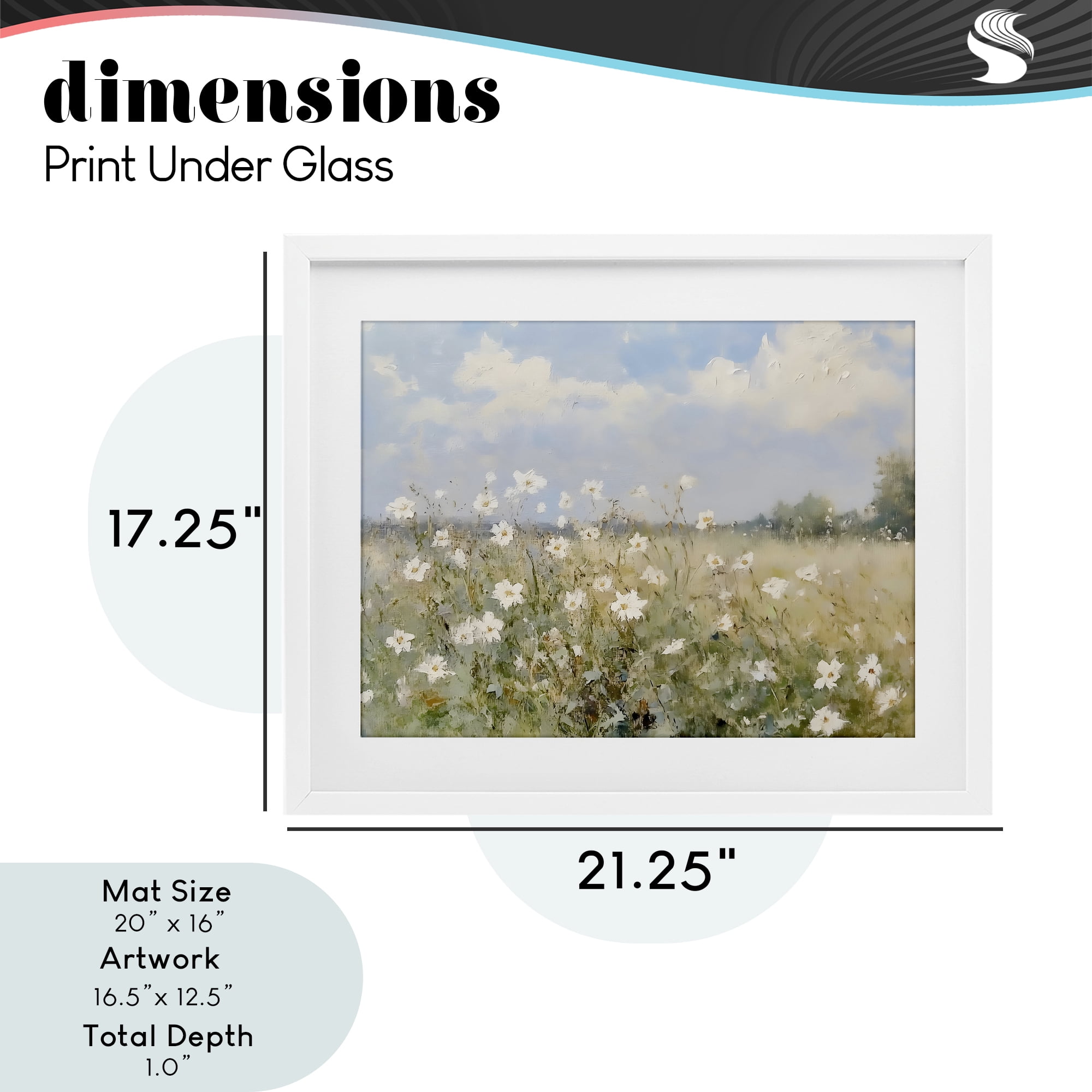 Stupell Industries Neutral Wildflower Field in Bloom White Framed Print Under Glass, design by LSR Design Studio