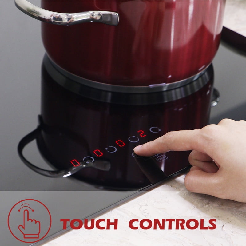 GT 24 in. 4 Elements Radiant Electric Cooktop with Flexible Ring, 6000W Built in Electric Stove, Touch Panel