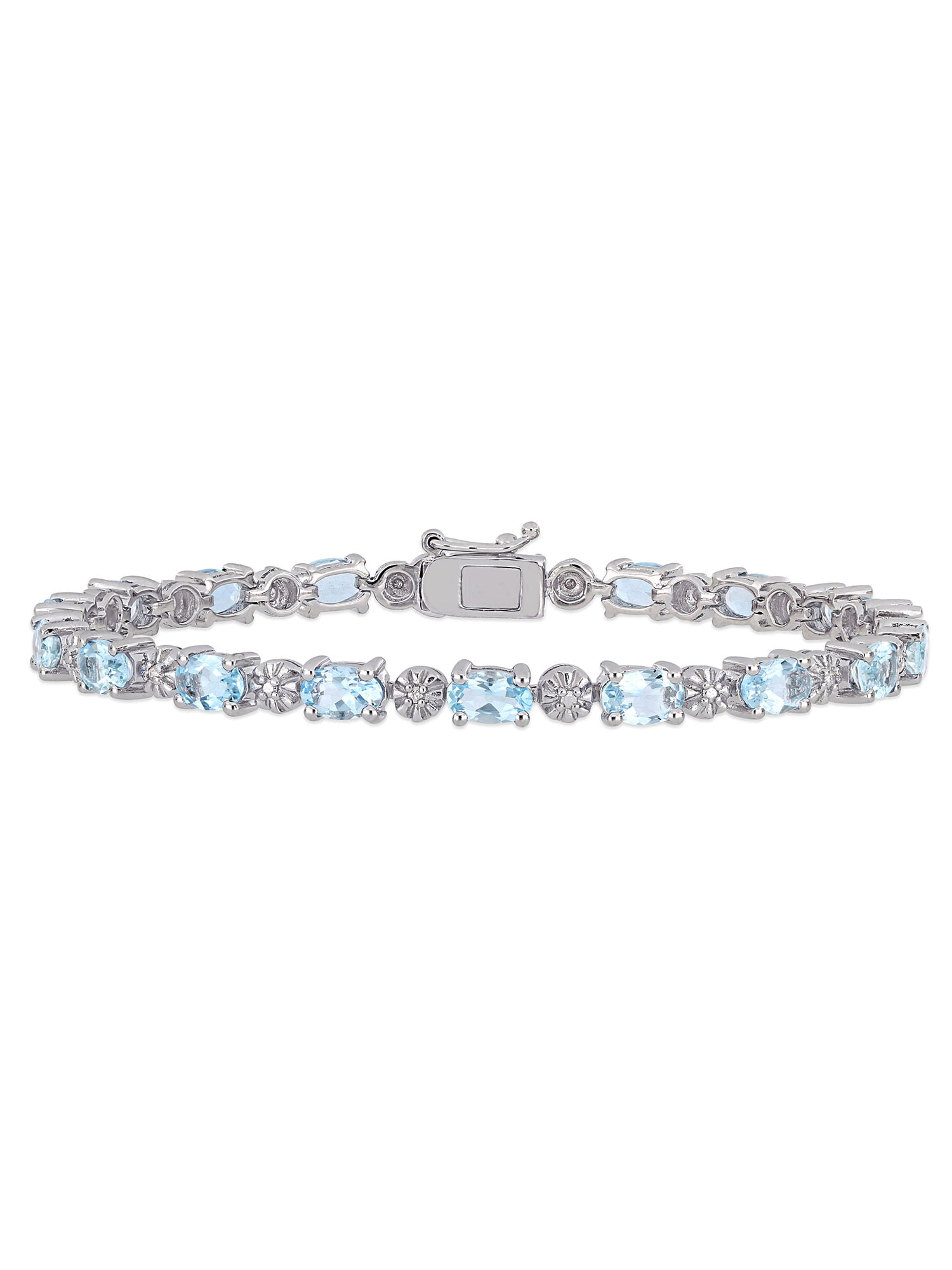 Tangelo 7-1/5 Carat T.G.W. Aquamarine and Diamond-Accent Sterling ...
