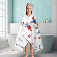thumbnail image 6 of White Christmas Gnome Pattern Hooded Bath Towel，60"x35" for Ages 3 To 12 Kids, Quick Dry Lightweight Soft Microfiber Hood Beach Towel Cover Up for Kids, 6 of 7