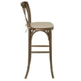 thumbnail image 6 of Emma + Oliver Dark Antique Wood Cross Back Barstool with Cushion, 6 of 7