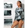 thumbnail image 3 of Charmo Women's Long Sleeve Rash Guard Tie Dye UV Protection Swim Shirt UPF 50, 3 of 6