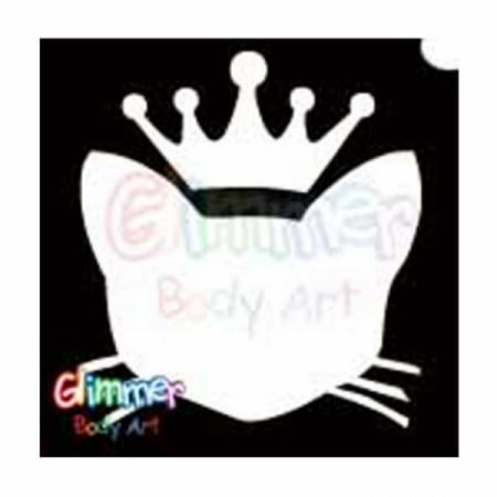 Glitter Tattoo Stencils - Royal Kitty Cat (5/pack), Glimmer Body Arts Glitter Tattoo Stencils are non-latex, hypoallergenic and meet all cosmetic grade.., By Glimmer Body Art Ship from