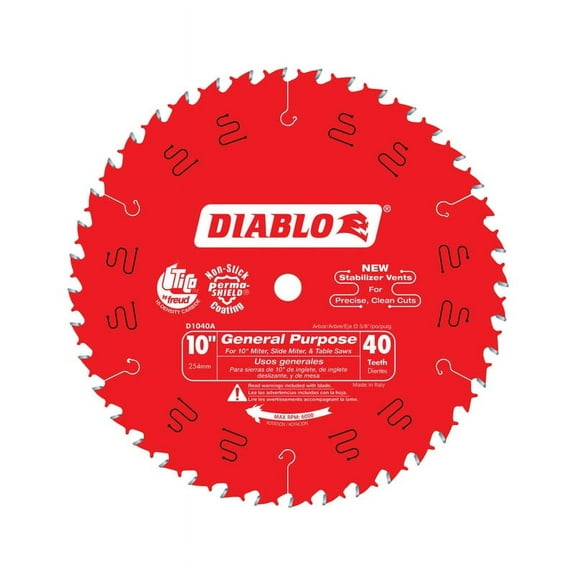 Diablo 10 in. Dia. x 5/8 in. General Purpose Carbide Saw Blade 40 teeth 1 pk