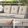 thumbnail image 4 of Vcatnet 5 Pieces Outdoor Patio Furniture Set High-Back Wicker Rattan Conversation Set Outdoor Sectional with Swivel Chairs and Coffee Table, Beige, 4 of 11