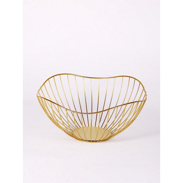 1pc Nordic Style Creative Iron Ruffle Edge Metal Fruit Basket Storage Basket