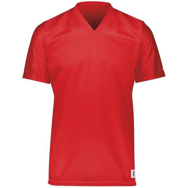 Russell R0593M.TRR.M Adult Solid Flag Football Jersey, True Red - Medium