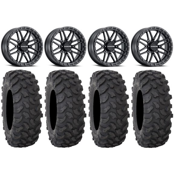 Raceline Krank XL 22" Wheels Black 37" XTR370 Tires Polaris RZR XP 1000 / PRO XP / Ranger XP 900/1000