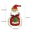 thumbnail image 3 of 9.45in Christmas Drawstring Gift Bags - Multipack Polyester Treat Pouches for Candy, Apples & Party Favors (4 Colors, Bulk-Ready), 3 of 6