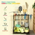 thumbnail image 7 of Multi-Tier Yard Tool Rack with Hooks for Long-Handled Tools Storage, 7 of 7