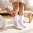 thumbnail image 5 of Lace Socks for Girls Bow Ruffle Frilly Toddler Dress Sock Soft Cotton Cute Princess Ankle Socks Little Girl Party*1pc, 5 of 6