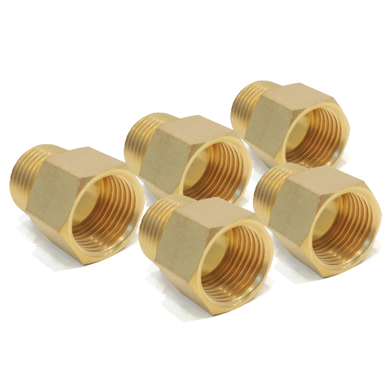 The ROP Shop | (5) 1/2' Male NPT x 1/2' Female NPT Brass Adapter for Anderson Metals 56120-0808