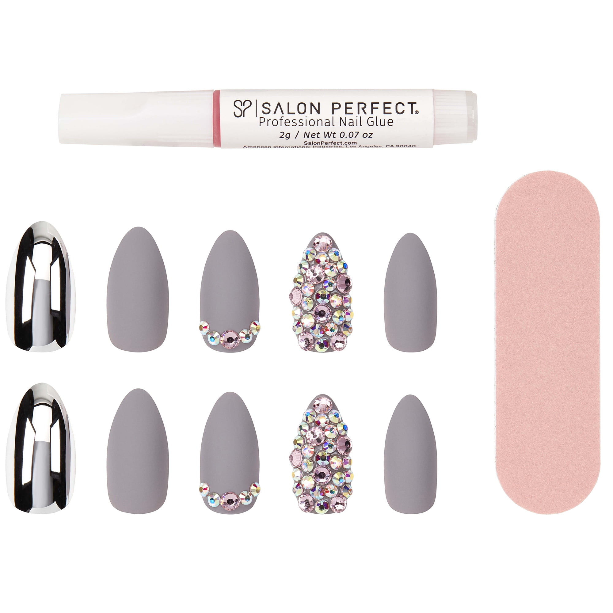 Salon Perfect Artificial Nail, Matte & Chrome