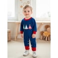 thumbnail image 3 of Miaouyo Infant Baby Boy Christmas Fall Romper 0 3 6 12 18 Months Tree Embroidery Crew Neck Long Sleeve Full Length Jumpsuit, 3 of 9