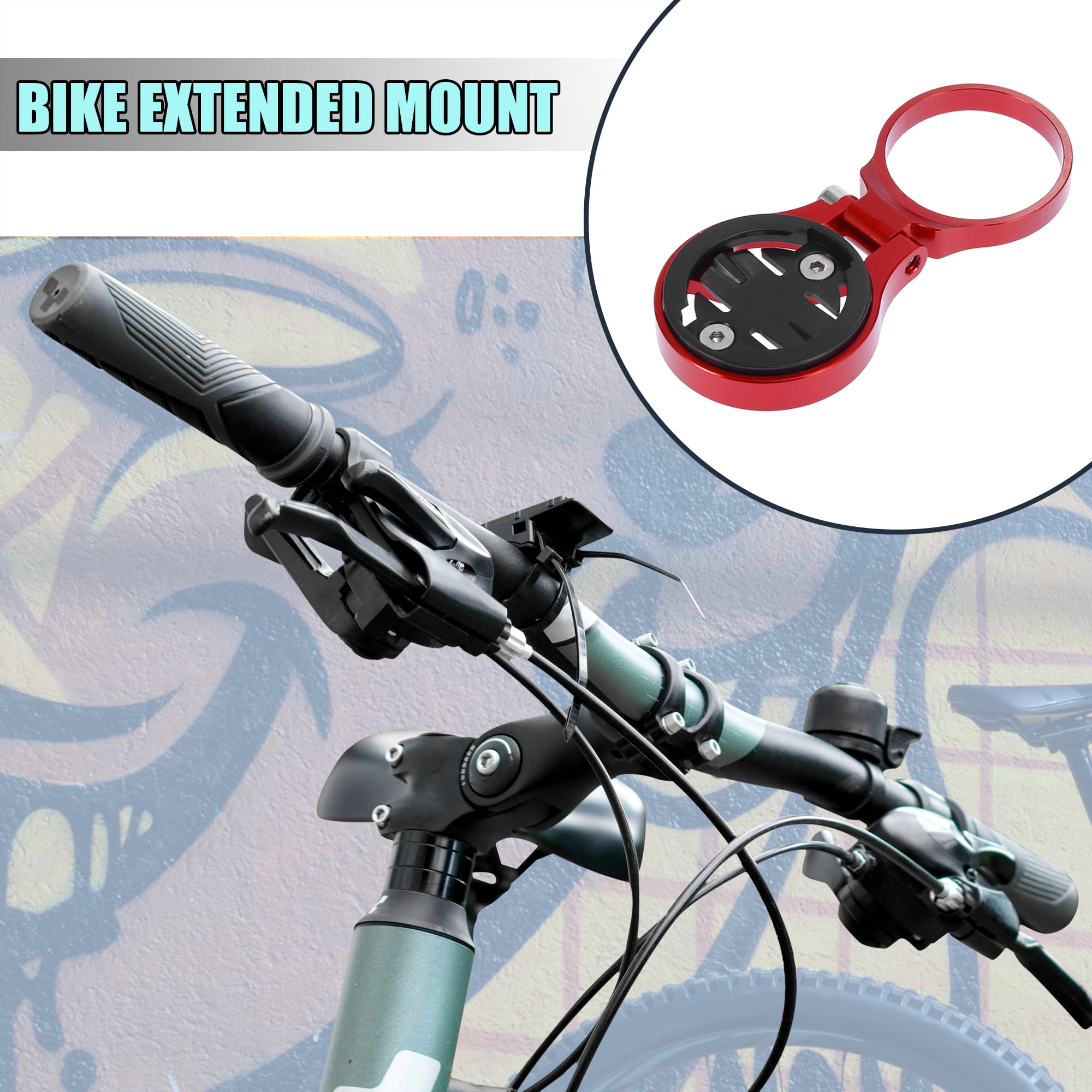 X AUTOHAUX 1 Set Adjustable Bike Handlebar Stem Extension GPS Cycling Computer Mount Holder for Garmin Edge 520 800 820 Red 