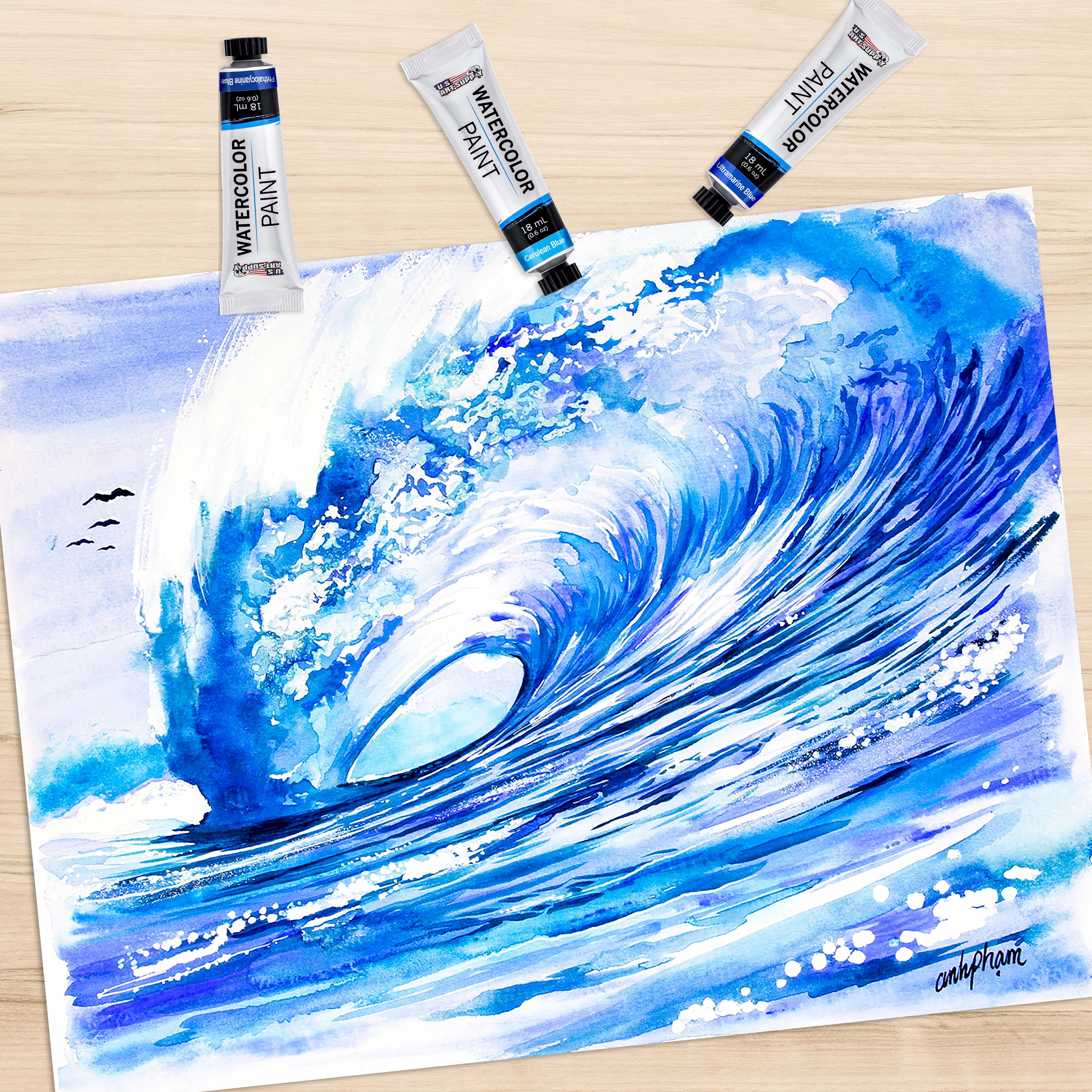 Light Blue Acrylic Paint In Tube For Art Beginners Hobby - Temu