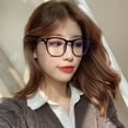 thumbnail image 3 of Anvazise Clear Lens Glasses Square Anti-radiation Portable Simple Style High Clarity Eye Protection Eyewear Retro Frame Women Computer Anti-blueray Glasses for Office Grey One Size, 3 of 13