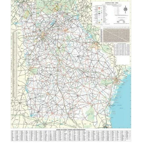 Swiftmaps Georgia State Official Executive Laminated Wall Map, 36x48