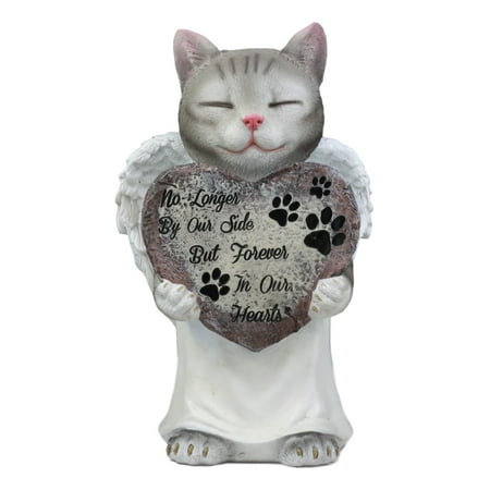Own Pet Memorial - Ebros Grey Angel Pet Memorial Figurine