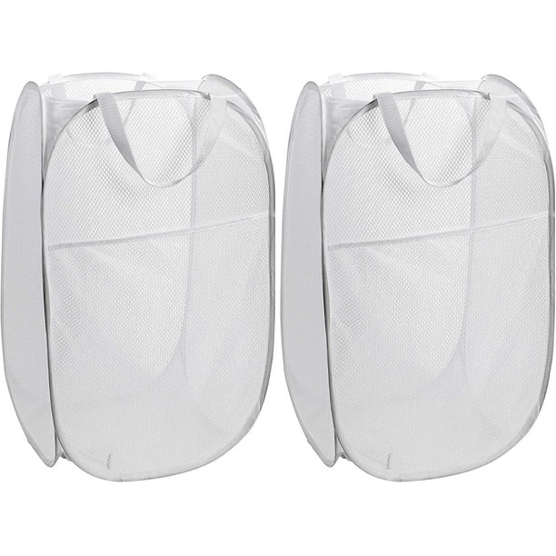 Mesh Popup Laundry Hamper Portable, Durable Handles, Collapsible for Storage and Easy to Open