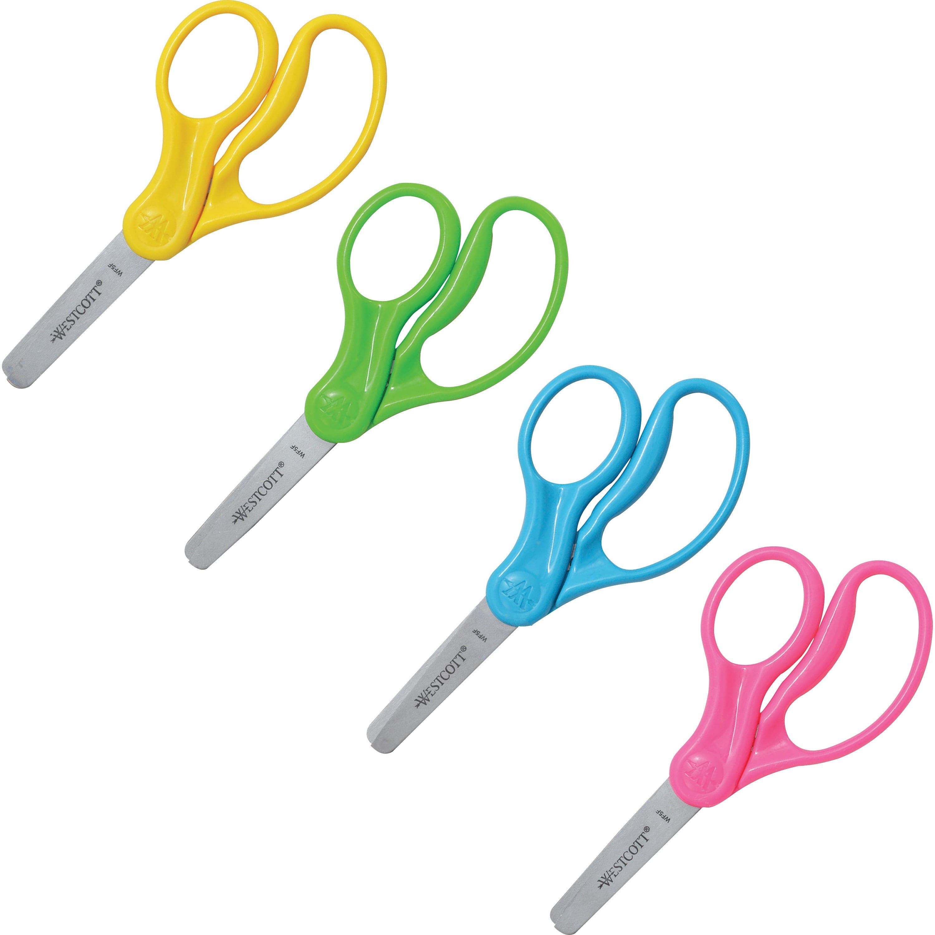 Westcott Right or Left Handed Kids Scissors, Assorted Colors （4pcs)
