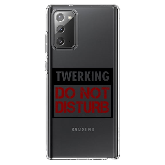 DistinctInk Clear Shockproof Hybrid Case for Galaxy Note 20 ULTRA (6.9" Screen) - TPU Bumper Acrylic Back Tempered Glass Screen Protector - Twerking Do Not Disturb
