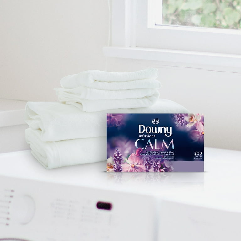  Downy Infusiones Secadora Hojas Suavizantes de Tela, Calma,  Lavanda y Vainilla, 105 unidades : Salud y Hogar