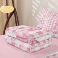 thumbnail image 5 of Manfei ABC Print A Zipper Twin Comforter Sets with Fitted Sheet and 2 Pillowcases,Pink Girly Bowknot Zipper Bedding Set,Pink Reversible,4pcs, 5 of 7