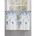 thumbnail image 3 of Blue Eucalyptus Coastal Kitchen Curtains 54 Inches length, Beach Starfish Jellyfish Window Treatment Curtain Drapes, Decorative Window Curtains for Bedroom Cafe, 52"x54", 2 Panels, 3 of 7