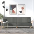 thumbnail image 1 of vidaXL Sofa Bed with Armrests Dark Grey Fabric, 1 of 5