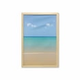 thumbnail image 1 of Ocean Wall Art with Frame, Still Calm Sea at the Beach with Aquatic Landscape Sun Peace Relax Nature Image, Printed Fabric Poster for Bathroom Living Room, 23" x 35", Cream Turquoise, by Ambesonne, 1 of 2