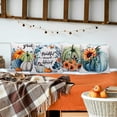 thumbnail image 2 of Fall Pillow Covers 18x18 Inch Set of 4 Thanksgiving Pillow Covers Teal Throw Pillowcase Farmhouse Harvest Pumpkin Sunflower Autumn Decorations Short Plush Cushion Case for Home Decor, 2 of 4