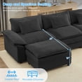 thumbnail image 3 of Puremind 118" Oversized Modular Sectional Sofa, Chenille U Shaped Cloud Couch, 30" Deep Seat Couch with Movable Ottomans for Living Room/Apartment, Dark Gray, 3 of 8