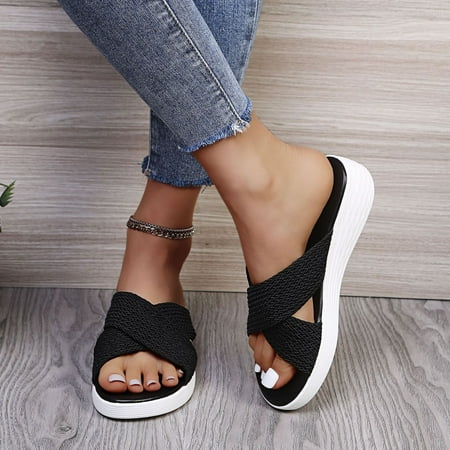 

Women Dressy Comfy Platform Casual Shoes Summer Beach Travel Slipper Flip Flops