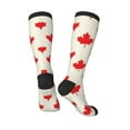 thumbnail image 4 of Easygdp Happy Canada Day Soccer Socks Sport Knee High Socks Calf Compression Athletic Socks for Men and Women, 4 of 9