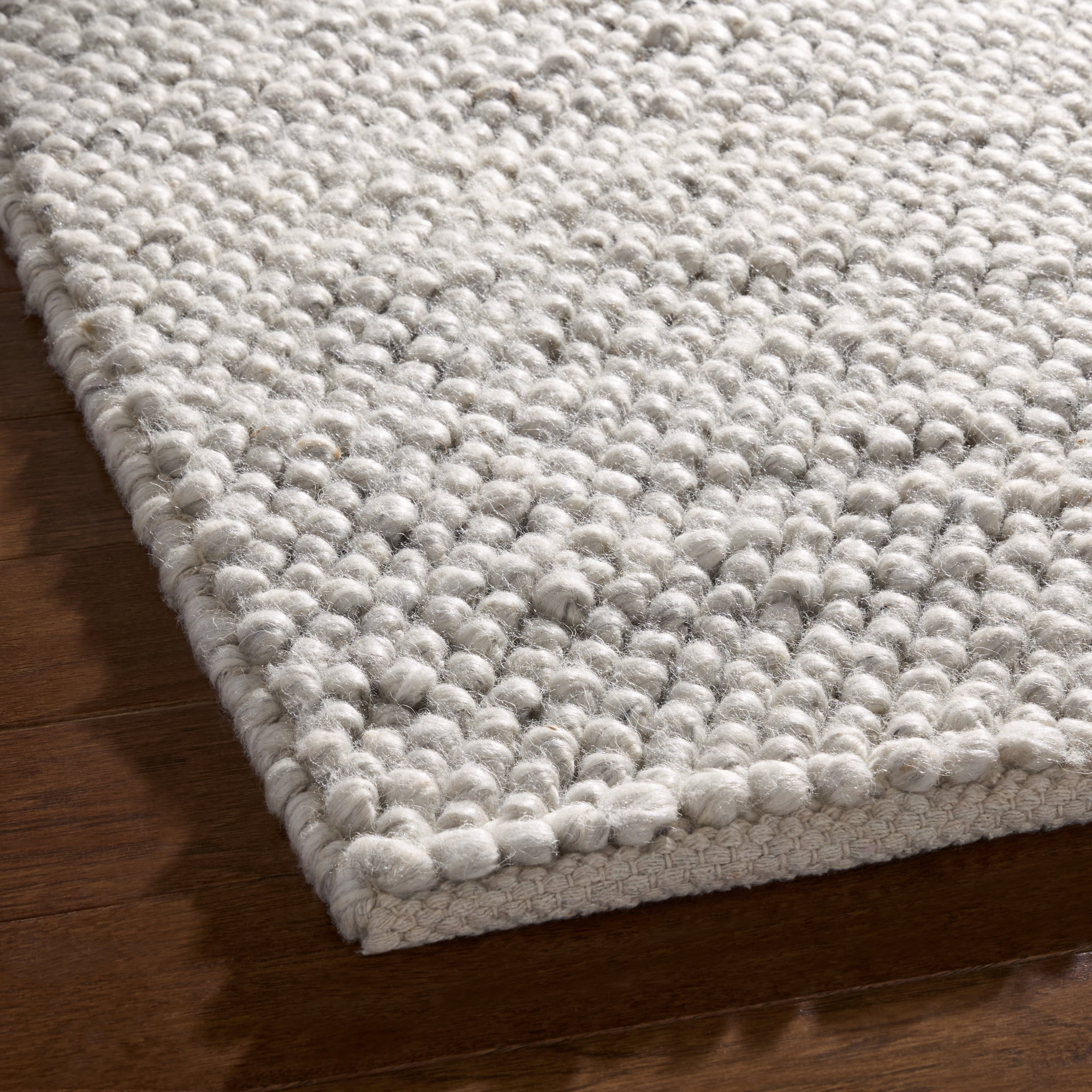 TOWN & COUNTRY TERRA Olea Bubble Texture Handcrafted 100% Wool Area Rug, Beige, 6'x9'