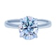thumbnail image 5 of Anillo ovalado de cuatro garras de moissanita para niñas, plata de ley S925, nicho cerrado, baño de viento frío para damas, 18 k, blanco, 5 of 5