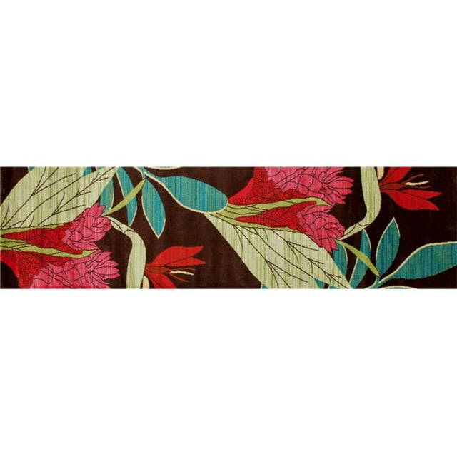 841864117806 Tapis d'Art 2 x 8 Pi. Collection Aloha Tapis Tissé, Marron