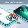 thumbnail image 6 of Jiahe Cover Clear for iPhone 13 Pro Max Case, Cute Women Girly Shockproof Military Grade Protective Hard Back Case with Soft TPU Edge, Slim Protection Bumper Cover for Girls Men, Blue, 6 of 8