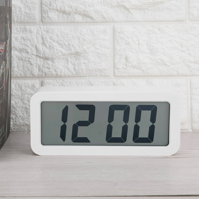 Nimomo Alarm Clock - Exquisite Digital Electronic LCD Music Table Alarm Clock Hanging Clock(Black/White)(White)