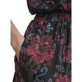 thumbnail image 5 of Falling Flowers Women's Ruffle Neck Midi Dress, Sizes XS-XL, 5 of 6