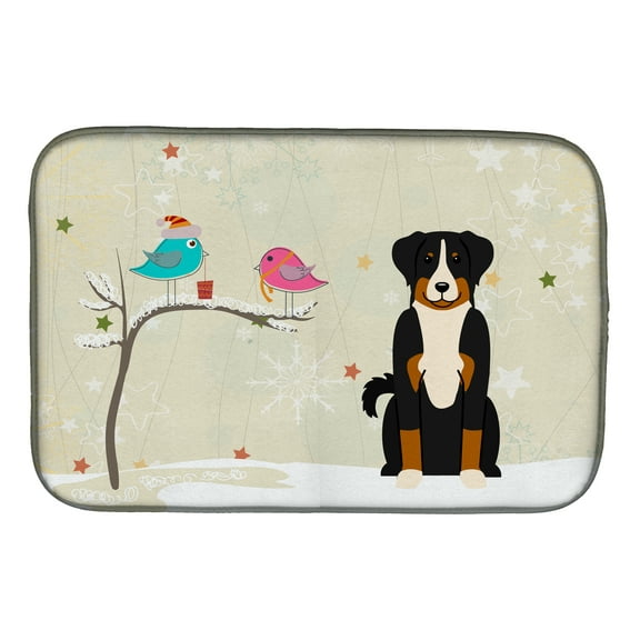 Christmas Presents between Friends Appenzeller Sennenhund Dish Drying Mat