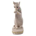 thumbnail image 2 of 2x Statue de Chat Mau Ancien Sculpture Figurine Sculptée à la Main, 2 of 8